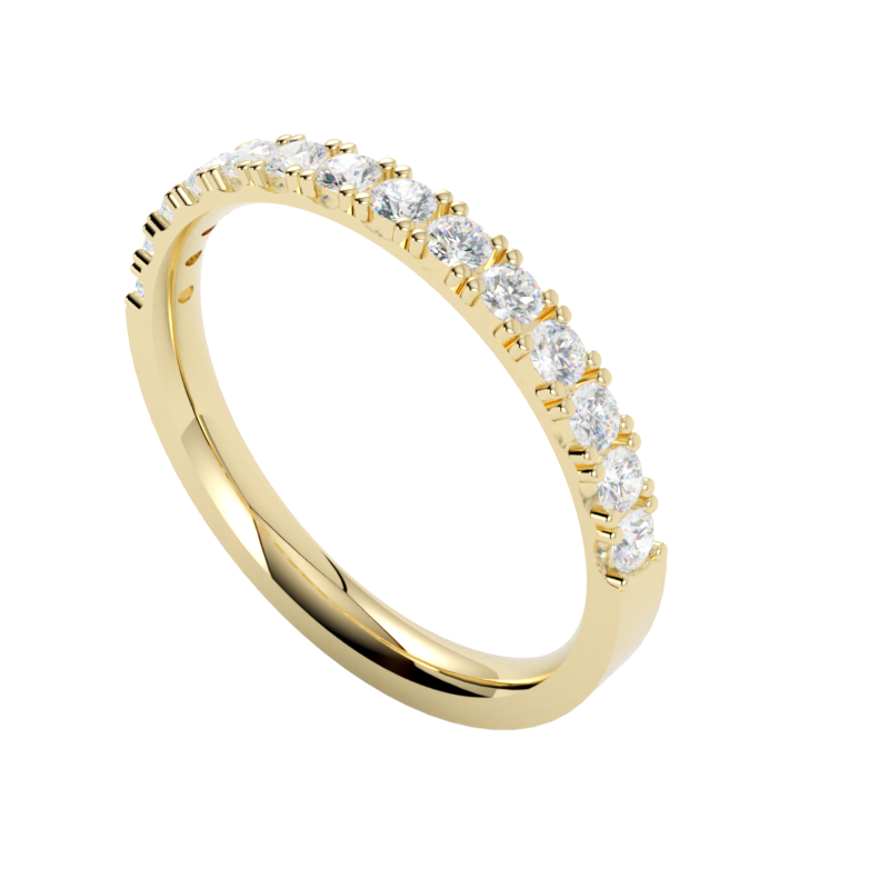 Złota obrączka ślubna z diamentami w złocie 750, idealna na ślub